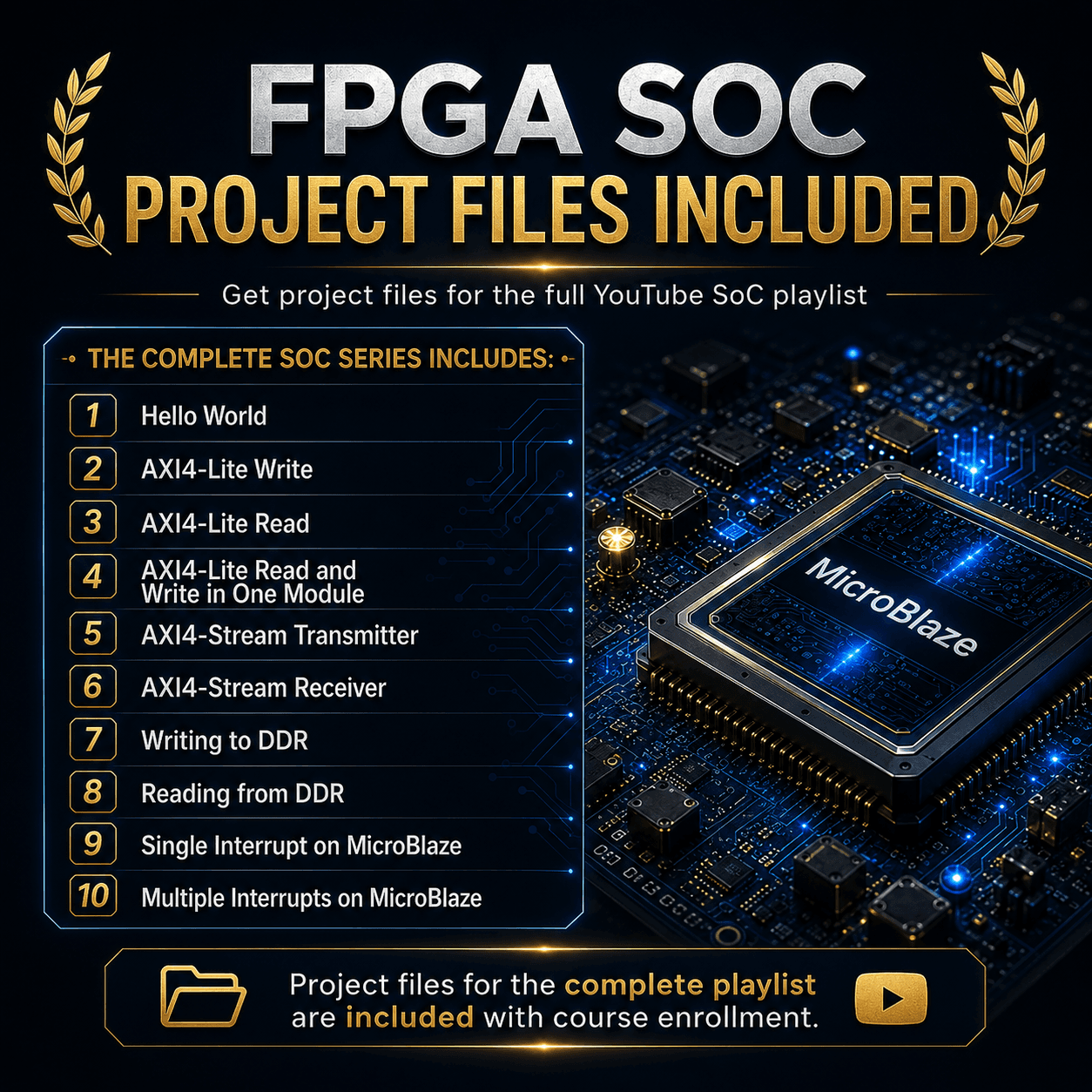 FPGA SoC YouTube playlist project files included